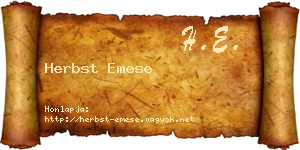 Herbst Emese névjegykártya